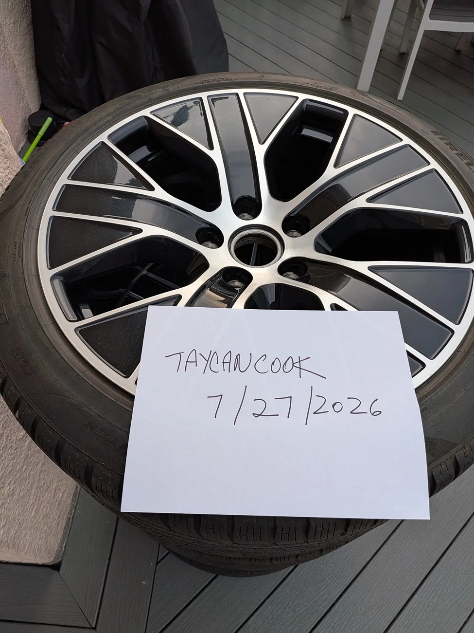 Porsche Taycan 20" Turbo wheels with winter tires - NYC - $750 PXL_20260727_232827463