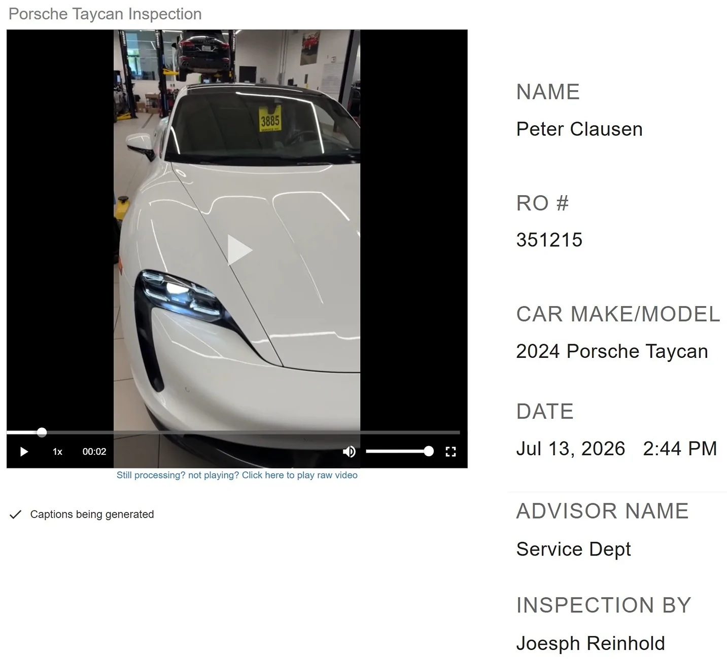 Porsche Taycan Picked up 2024 Turbo S on July 10th (9 days ago) - Still waiting to get verified in My Porsche App inspection_7_13_26