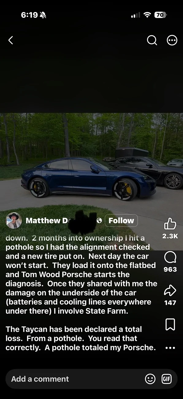 Porsche Taycan Out of warranty 4S died today. IMG_5264