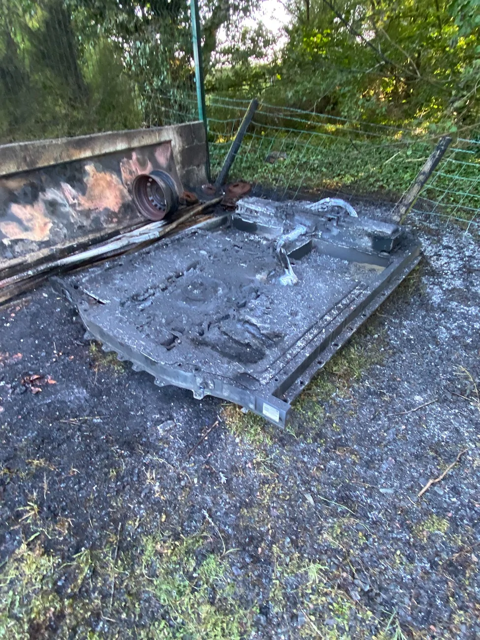 Porsche Taycan battery caught fire IMG_0775