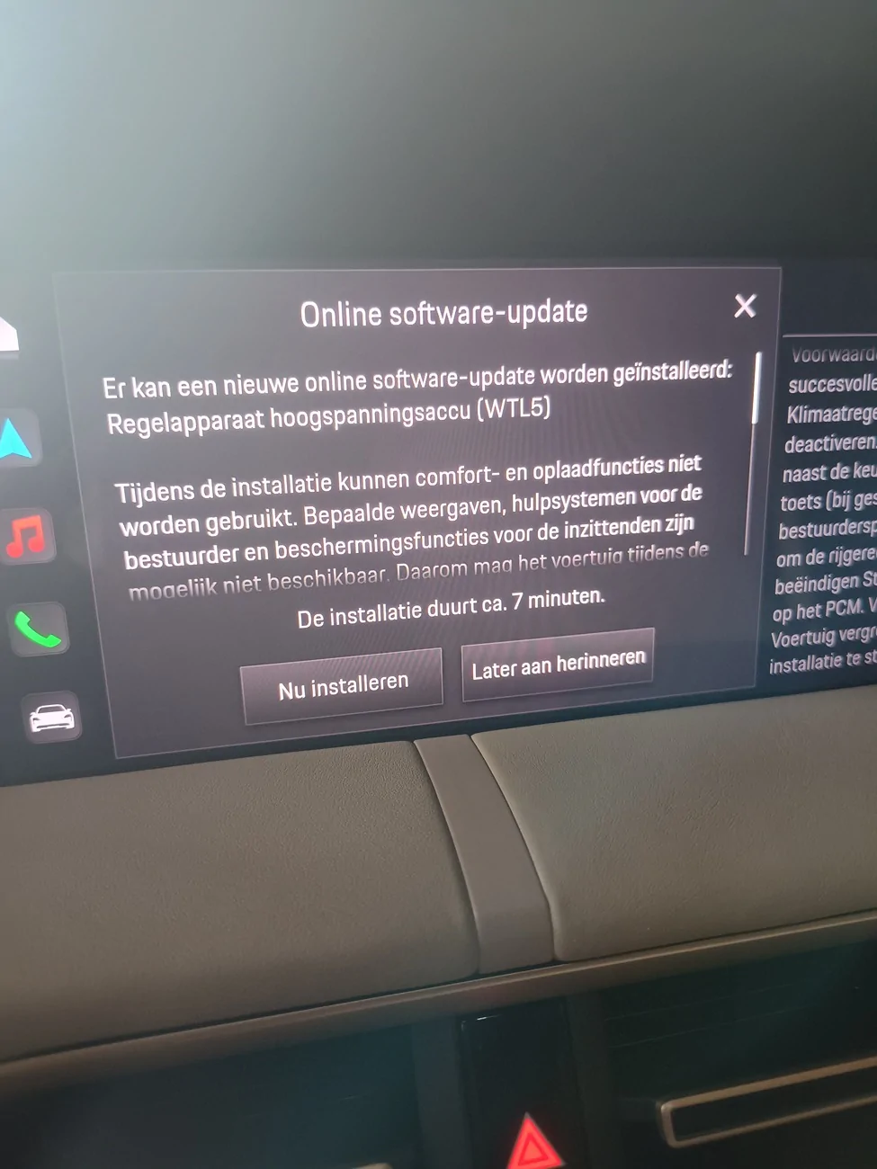 Porsche Taycan WTL5 OTA update recieved. IMG_20260829_111419070_HDR