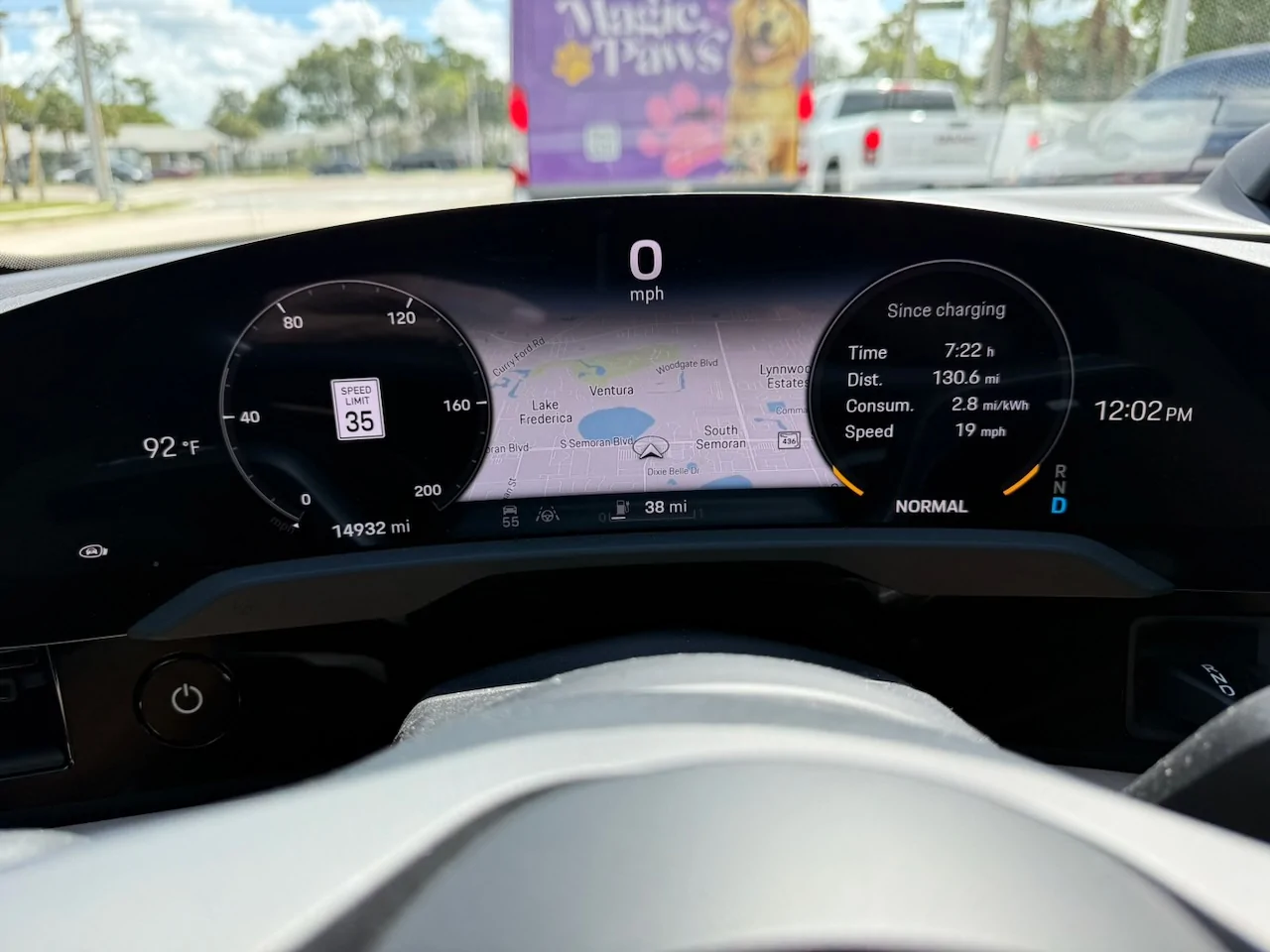 Porsche Taycan Indicated range vs actual range IMG_0092