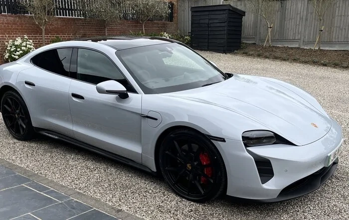 Ice Grey Taycan GTS delivered