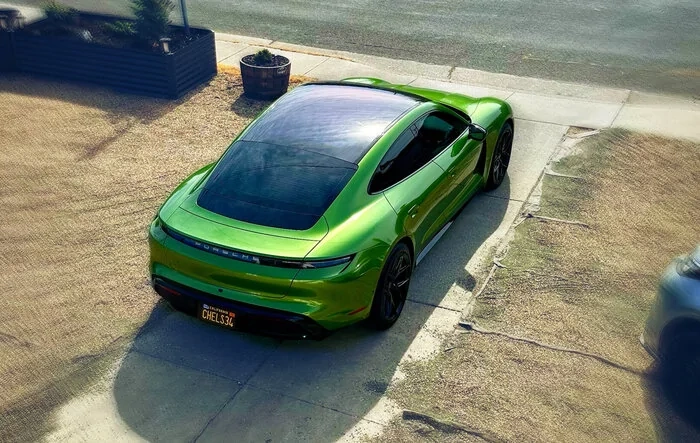 Wrapped my Taycan in Mamba Green