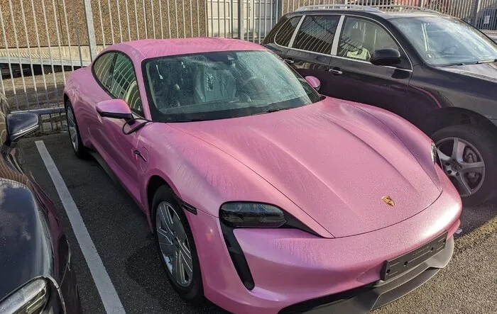 Pink Wrapped Taycan