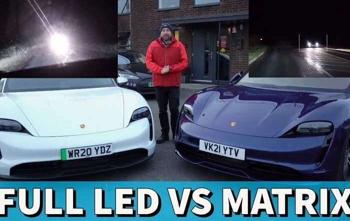 LED headlights compared: LED Cornering Headlights & Porsche Dynamic Lighting System PDSL+ [Full LED vs Matrix]