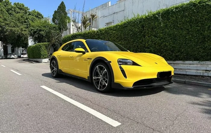 My Taycan wrapped in speed yellow update