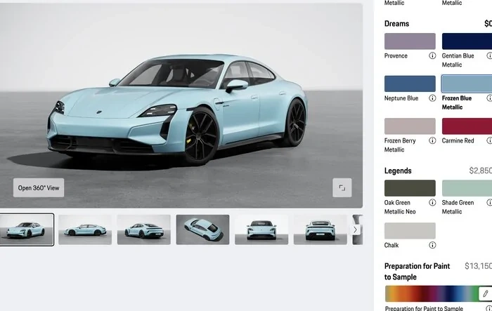 2025 Taycan configurator now available!
