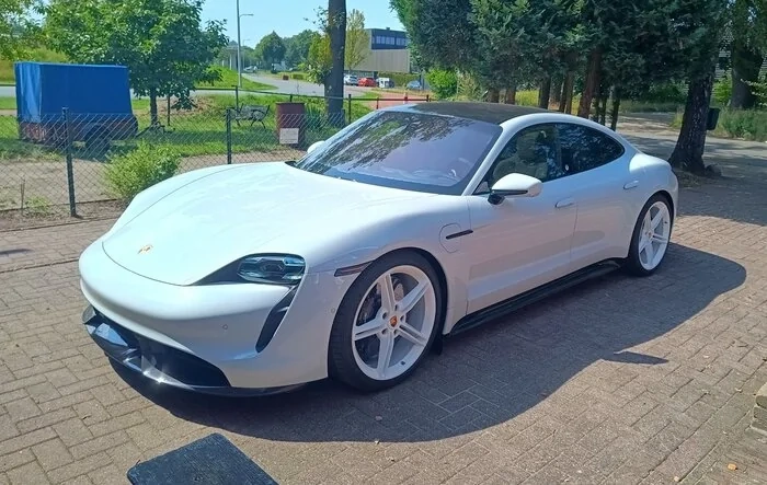 I painted my Mission E wheels white.