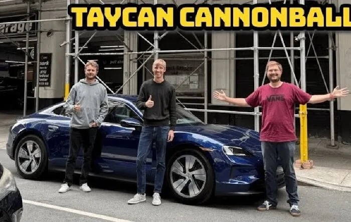 Taycan Sets Under 40 Hour Coast to Coast EV Cannonball Record -- NY to LA EV Race