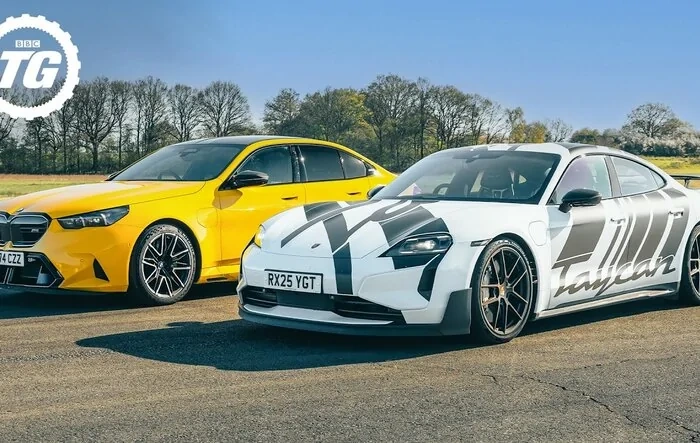BBC Top Gear Test - Taycan Turbo GT (Weissach) vs BMW M5