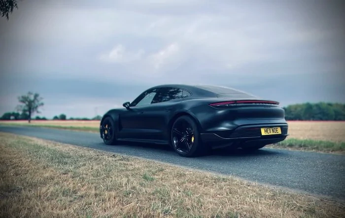 Silent Assassin: Stealth Satin Black Taycan Turbo S