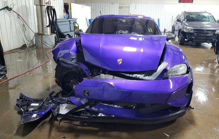 That fun sure didn't last long... totaled Taycan Turbo GT on Copart with just 1,322 miles