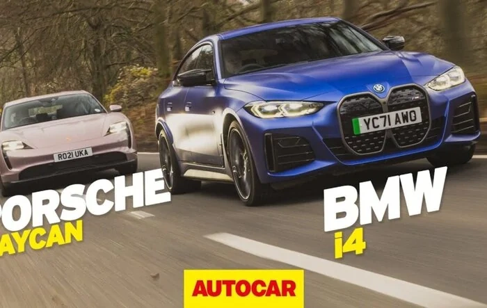 BMW i4 M50 v Porsche Taycan review - The world's best fast EV? [Autocar]
