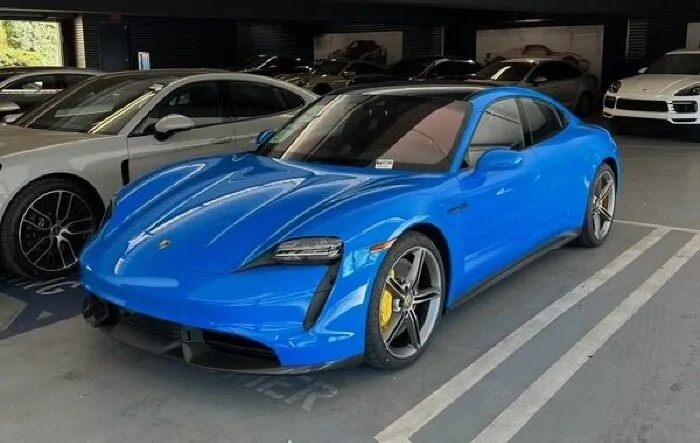 Paint to Sample (PTS) Voodoo Blue Taycan Turbo S arrives